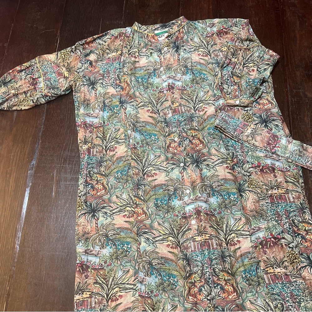 Chufy Gone Jammin oversized lightweight jungle print belted dress
